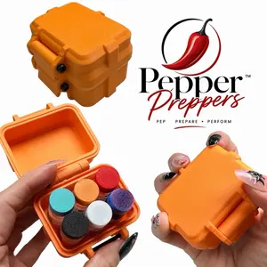PepperPreppersTM 3ML Peptide Storage Case - Orange Color - 6 Vial Slot Organizer, Fits 6 3ml Bottles, Ideal for Fridge or Travel