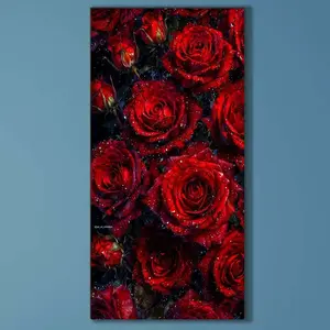 1 set of DIY diamond painting kit, 5D diamond art set, DIY decoration red roses, shimmering gloss, layered bloom. Mosaic, diamond art, DIY art home decor. Diamond Pattern Design