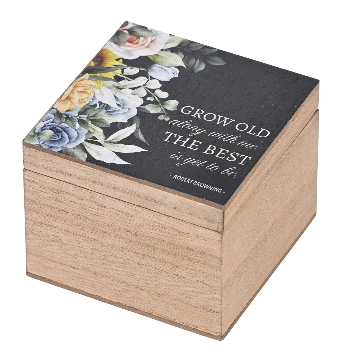 Dicksons EWOODBOX-44-6 Wooden MDF Keepsake Box, Floral Decor Gift for Special Occasions