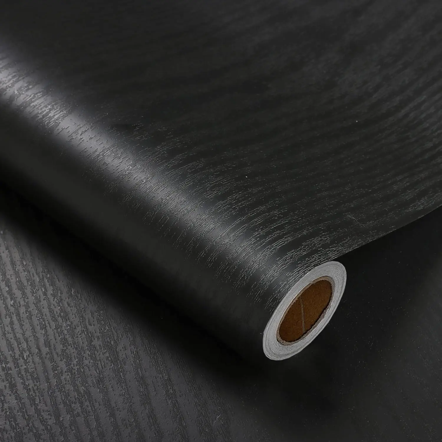 Peel and Stick Wallpaper Wood Contact Paper Wood Wallpaper Black Wood Grain Contact Paper Thicken Textured for Cabinets and Drawers Countertops Waterproof Self Adhesive Vinyl 17.5" x 78.7"