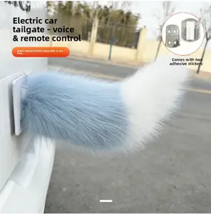 Fluffy Moving Fox Tail Car Rear Decoration, Sound Sensor &Remote Control Swing Tail, Plush Clip-On Auto Accessory,Cute Interactive Vehicle Ornament Gift for Car Lovers &Drivers
