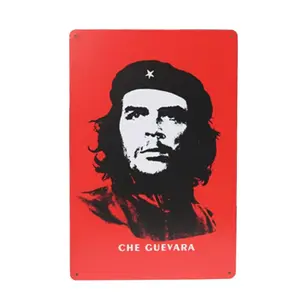 The Che Guevara Poster Metal Sign Decor Metal Wall Art Poster Tin Painting Decorative Plaque Metal Tin Sign Stylish Door Sign Metal Decoration Hanging Picture for Living Room 8x12 Inch
