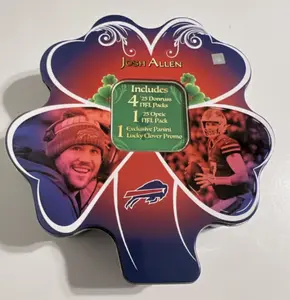 NFL 2025 Panini Football Trading Card COLLECTOR Shamrock Tin [5 Packs & 1 Lucky Clover Promo]