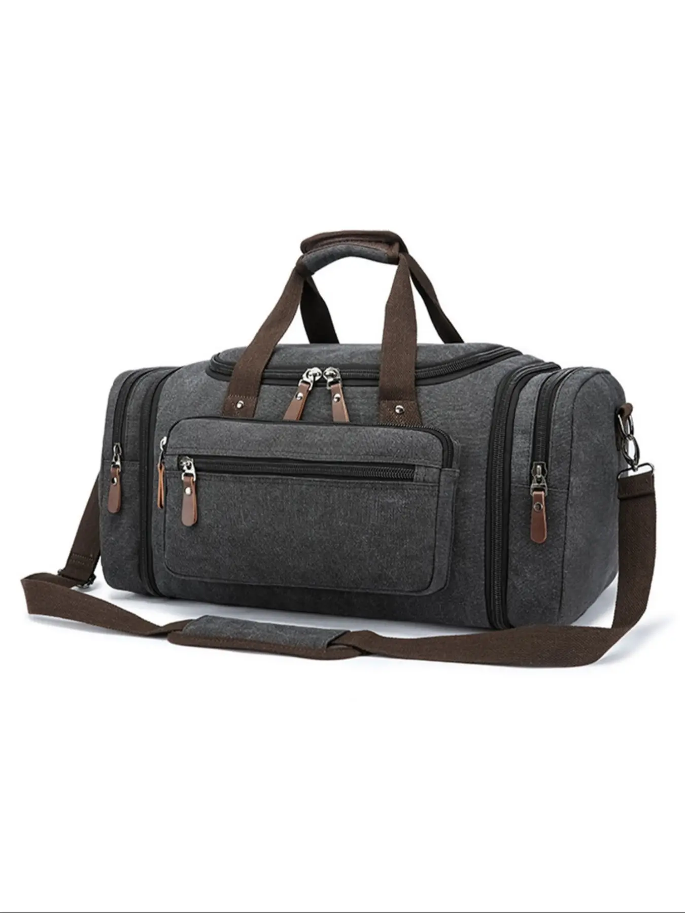 Classic Large Capacity Canvas Travel Bag, Oversized Outdoor Luggage Bag, Handheld Luggage Bag, Expandable Luggage Bag