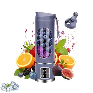 Portable Blender USB Rechargeable Smoothie Blender Ultimate – 450ml 12 Blades 3-Speed Cordless Juicer Cup for Ice Crushing Travel Gym Baby Food