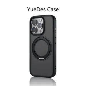 360 °   Rotation Magnetic Ring Holder Bumper Case for iPhone 17 16 Pro Max Air 15 14 13 Magsafe Wireless Charging Shockproof Cover