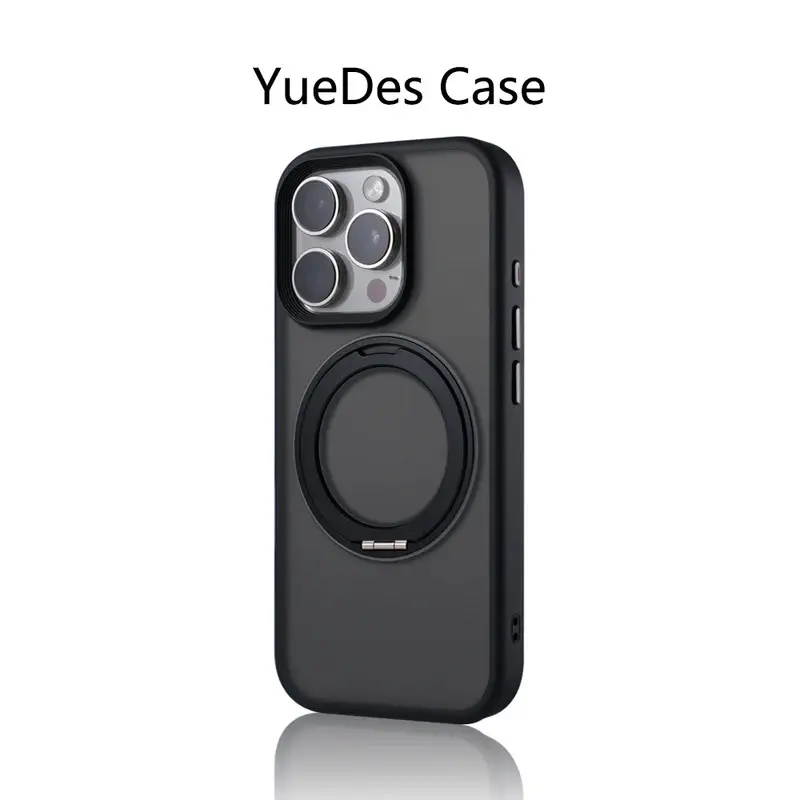 360° Rotate Protective Magnetic Ring Holder Plastic Case for iPhones 13-17 (Pro Max, Air) - MagSafe Wireless Charging, Magnetic Closure, Shockproof Full Coverage Cellphone Accessories, For Iphone 14 Pro, Magnetic Hold