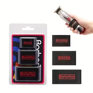 3pcs/set Hair Clipper Anti-skid Sleeve, Electric Push Shear Anti-skid Ring, Electric Push Protective Sleeve