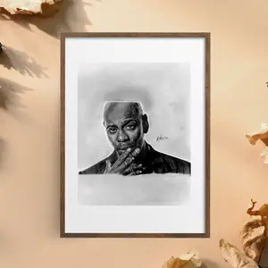 Dave Chappelle Out Loud – Celebrity Pencil Portrait 11x14 Matted Art Print aesthetic art Decor Poster Ornaments Decoration Room Photo Wall Artistic