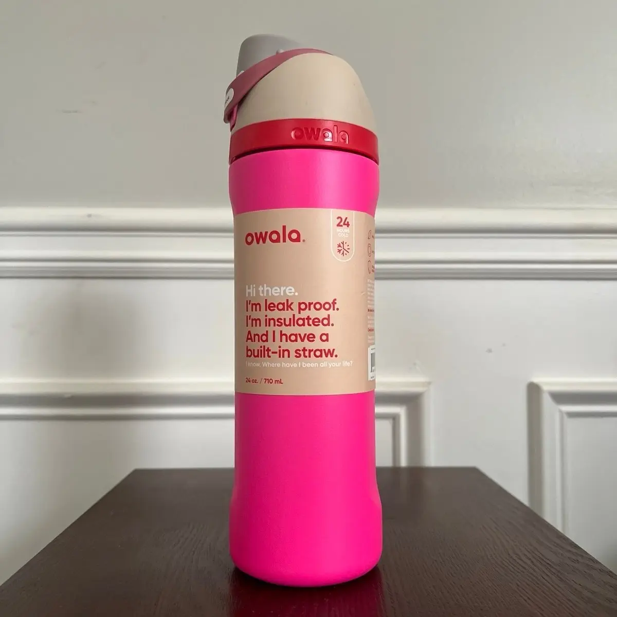 Owala Color Red/Pink and Full Color FreeSip 24oz Stainless Steel Water Bottle - Classic Design - Drinkware