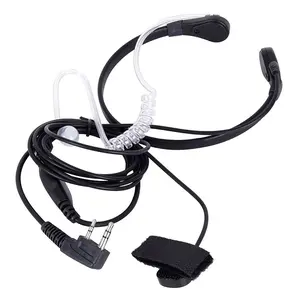 BAOFENG Walkie Talkie Air Duct Headset Throat Vibration Control Earpiece Throat Mic Acoustic Tube Earpiece Extendable Adjustable for Baofeng UV-5R 888S UV32 UV21 Quansheng K5 K6 WLN KD-C1 Niose Reduction