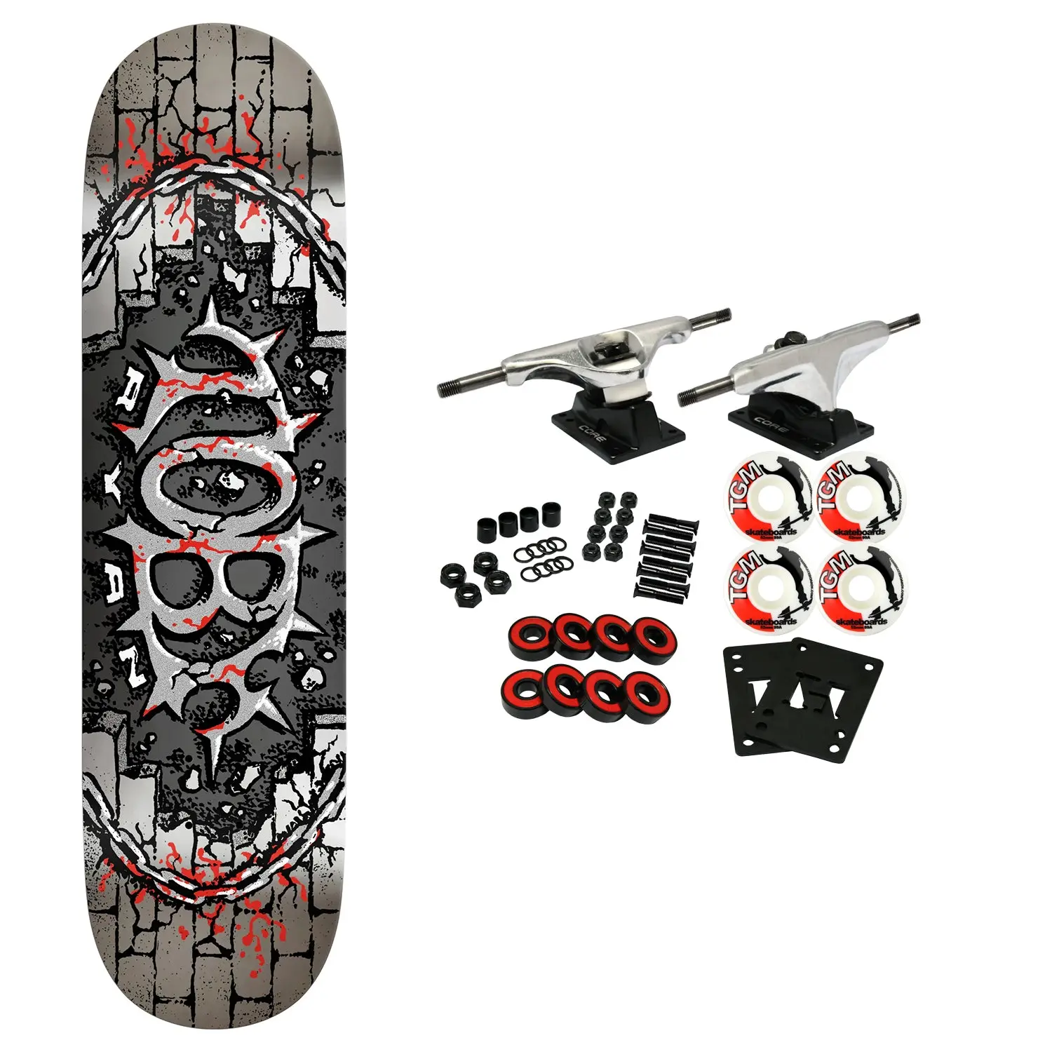 Real Skateboard Complete Toby Ryan Oval Full SE Silver 8.06" x 31.5"