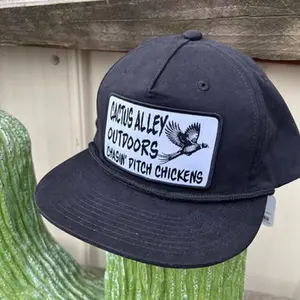 Cactus Alley "Ditch Chickens" Black Cap men’s hunting trucker hat