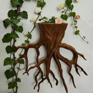 Tree Root Design Wall-Mounted Planter, Fun Style Succulent Rack, Indoor/outdoor Home Decor, Living Room, Bedroom, Bathroom, Farmhouse, Patio, Porch, Balcony