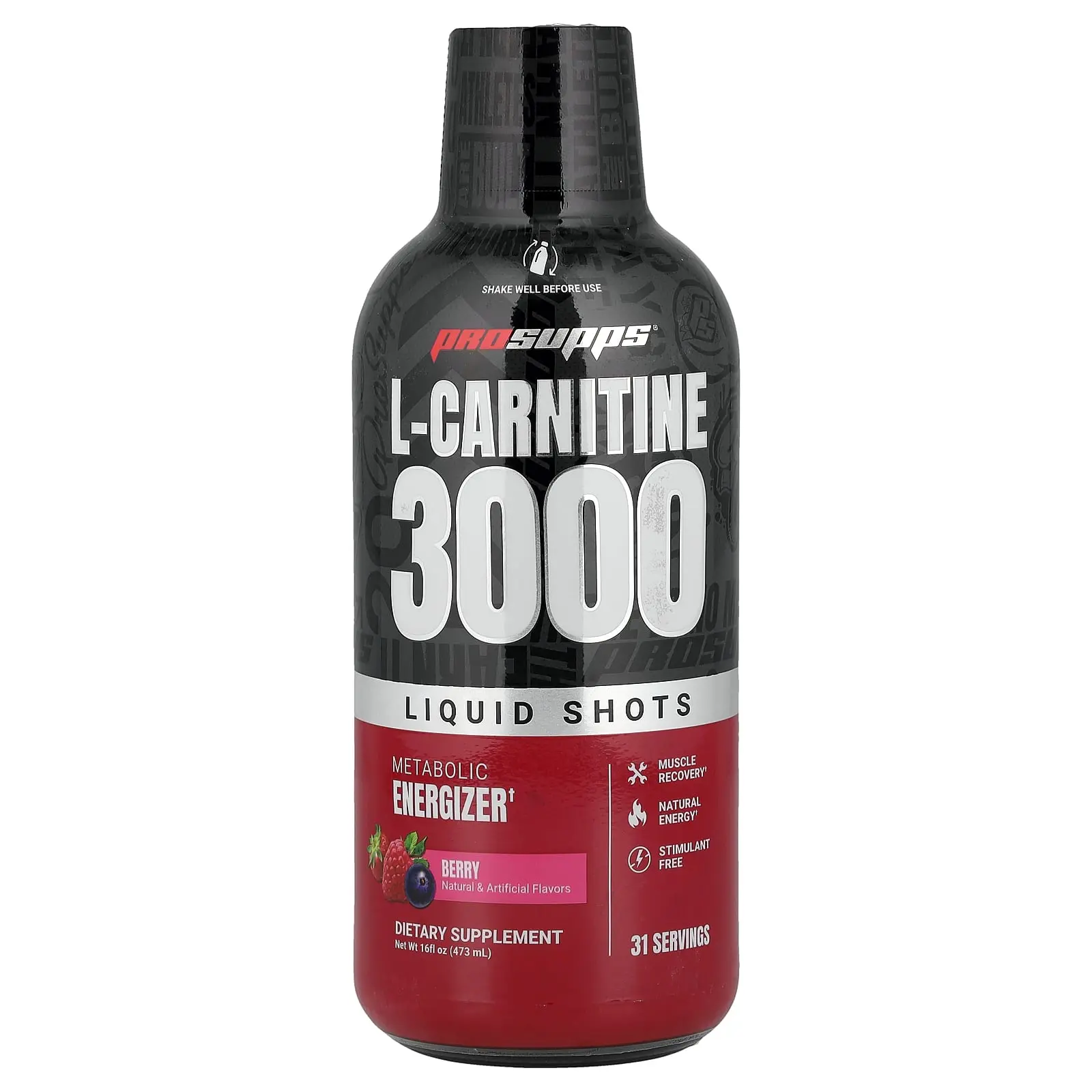 ProSupps L-Carnitine 3000 Liquid Shots, Berry, 16 fl oz (473 ml)