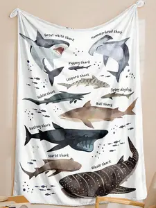 Types of Sharks Custom Name Blanket Gifts for Girls Boys Women - Super Soft Cozy Warm Throw Sheet for Couch Bed Sofa Office Decor All Season 40"x50" for Kids/Children