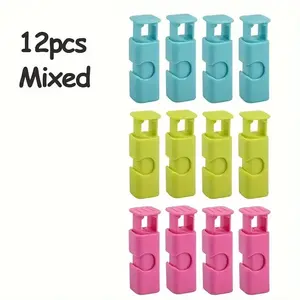 12pcs Food Sealing Clips, Spring-Loaded Snack Bread Bag Seal Clamps, Reusable Kitchen Grain Vegetable Freshness Clips, Durable Design