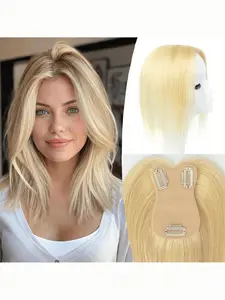 Handmade Invisible Lace Topper for Women, Medium Part Design 2.76x4.33 Inches, Available in Honey Gold and, Suitable for All Hair Types, Lace Hairline Wig