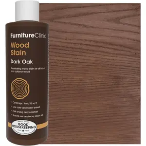 Wood Stain | Dark Oak | Water Based | Fast Drying, Low Odor, & Non-Toxic | for Indoor & Outdoor Furniture and More | Multiple Finishes | (8.5oz / 250ml)
