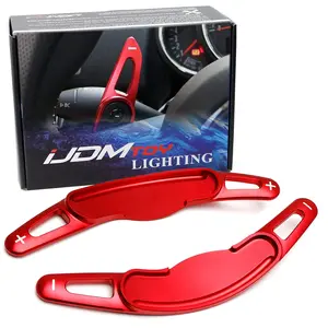 iJDMTOY Red CNC Billet Aluminum Larger Paddle Shifter Extensions For Mini Cooper 3rd Gen F55 F56 F57 F54, Gen2 F60 Countryman