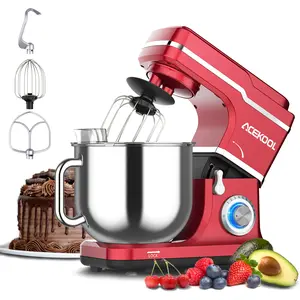 7.5QT 660W Stand Mixer – 10-Speed Tilt-Head Kitchen Electric Mixer with Stainless Steel Bowl & Handle, Dough Hook, Beater, Whisk, Splash Guard – Dishwasher Safe, Ideal for Baking, Red