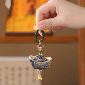 Popular ingot pendant bag charm car pendant keychain car decoration brocade fabric keychain