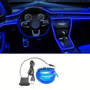 Flexible Car Interior LED Strip Light, 5m USB Neon Light Tape with Seam Design, Car Atmosphere Lamp Kit, Car Interior Lighting, DIY Holiday Decoration Accessories, Car Decorative Light