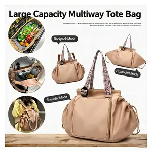 Multifunctional Travel Organizer Bag for Ladies Doubles as a Adjustable Strap Stylish Casual Versatile Convertible large capacity multi-pocket Shoulder Backpack and Crossbody Bag Boat and Trendy Tote Bag Reusable Women's Tote Grocery Shopping Bag
