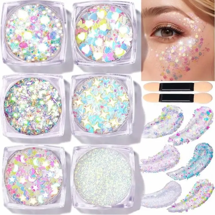 Face & Body Glitter Gel | Perfect for Concerts, Festivals, Raves, and Party Makeup, Multi-Purpose Sparkle Glitter Gel, Easy to Apply and Remove