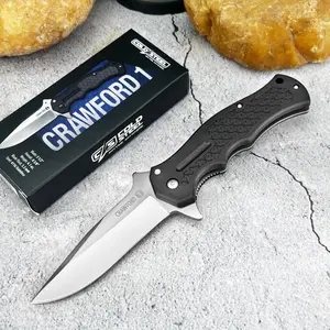 High-Quality CRAWFORD 1 Folding Knife with 440C Blade and Nylon Handle Compact and Portable Outdoor Survival Knife (EDC), Camping and Jungle Knife, Portable Hand Tool