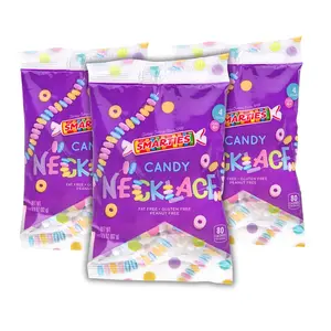 Smarties Candy Necklace Gluten Free & Vegan Fruit Flavored Hard Candy Bulk Perfect Party Favors Birthdays & Halloween Celebrations 4 Necklaces Per Bag - 2.9 oz (Pack of 3)