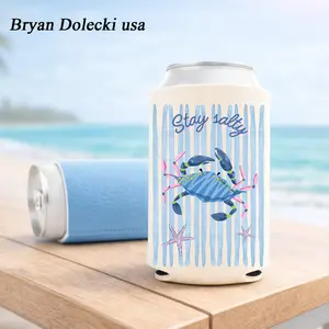 Stay Salty Crab Beach Can Cooler, Coastal Summer Drink Sleeve, Ocean Sea Life, Tropical Vacation Party Favor, Beach Lover Gift, Nautical Drink Holder