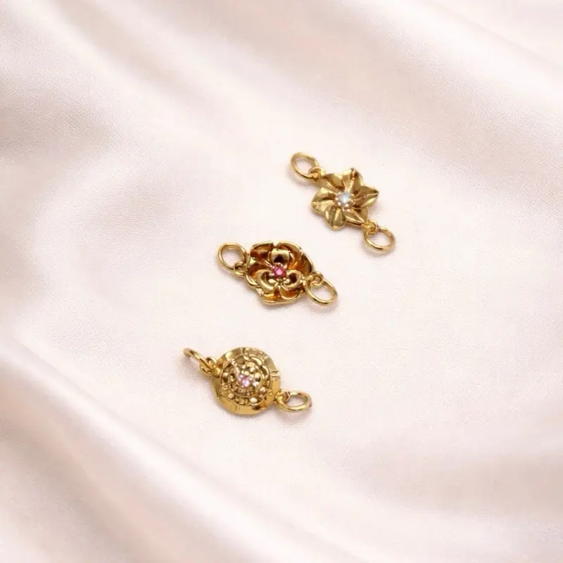 Gem Flower Connector Charms