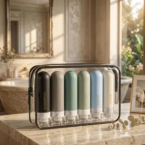 Travel Bottles for Toiletries 6 Pack Leakproof TSA Approved Silicone Containers for Shampoo Conditioner Cruise Travel Set