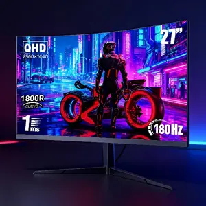 New 27" 2K QHD Gaming Monitor 180Hz Ultra-Smooth 1ms Response Adaptive Sync Ultra-Slim Bezel Dual HDMI & DP Tilt Adjustable Stand