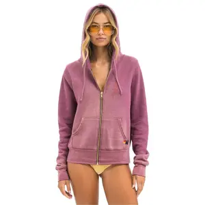 BOLT STITCH 2 ZIP HOODIE - FADED BERRY