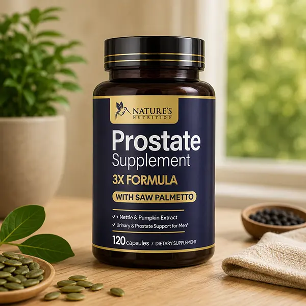 Prostate Health Supplement for Men, 3X Strength Saw Palmetto Blend with Stinging Nettle Root & Pumpkin Seed Complex, Supports Prostate, Urinary Tract & Bladder Health, 120 Capsules