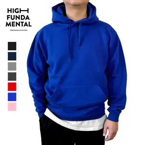 HIGHFUNDAMENTAL Men's Plain Fleece Pullover Hoodie HFM Casual Hooded Pullover Hoodied Sweatshirt Active Soft Unisex Casual Cotton Polyester (XS to 3XL)