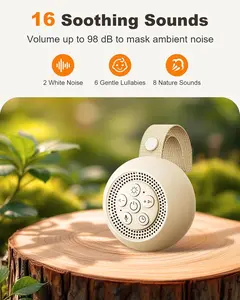 White Noise Sound Machine with Voice Recording, 16 Soothing Sounds Portable Noise Machine, Night Light, Timer, Rechargeable White Noise Machine for Sleeping Nursery Home Office Travel, Audio, Speakers