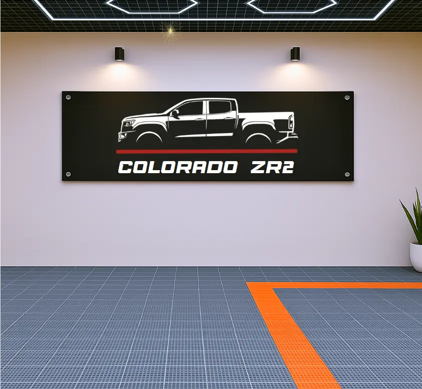 Chevy Colorado ZR2 Flag Banner – 71x24" Wall Decor for Off-Road Truck Fans, Garage or Man Cave Display, Birthday Gift