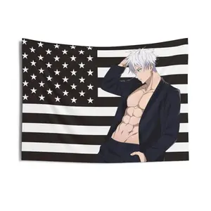 Gojo Satoru Jujutsu Kaisen tapestry Decoration Home Decor Supplies Modern Stripe Design