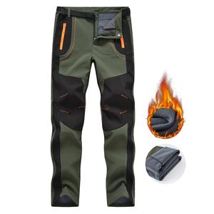 Gopune Men's Snow Ski Hiking Pants Waterproof Fleece Lined Pants Outdoor Mountain Softshell with Belt