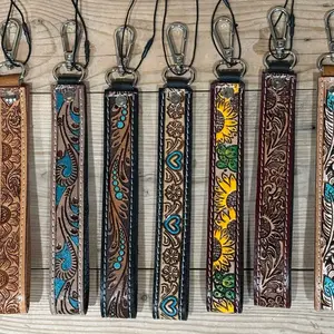 Tooled Leather Keychain Wristlets!