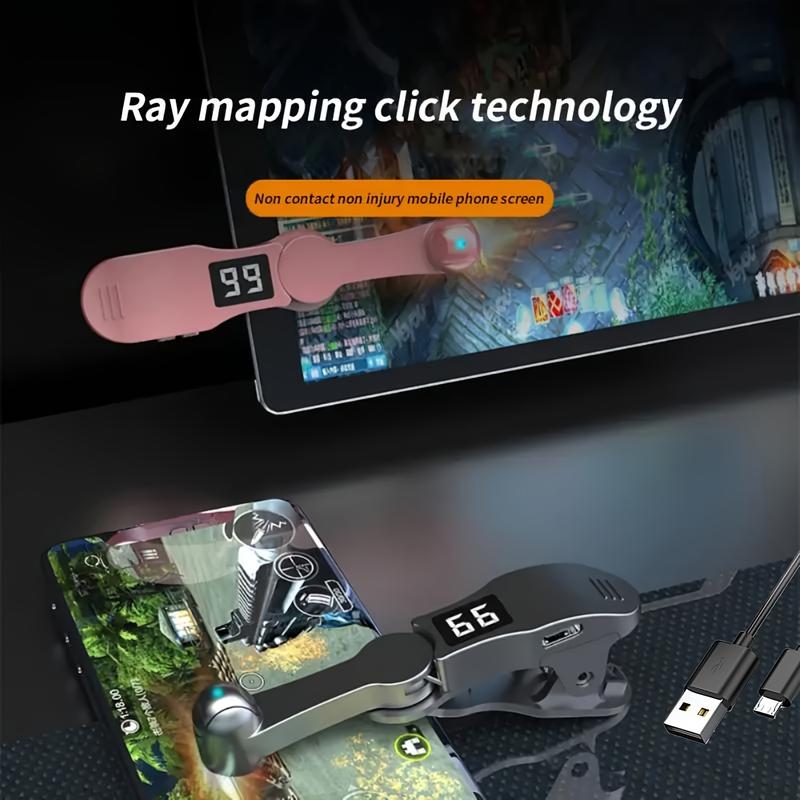 Smartphone Auto Clicker – 1 to 99 Speed Adjustable, 180 °   Rotatable, USB Rechargeable Clip-On Silent Screen Tapper, Simulates Continuous Finger Taps for Gaming, Live Likes, and Reward Tasks
