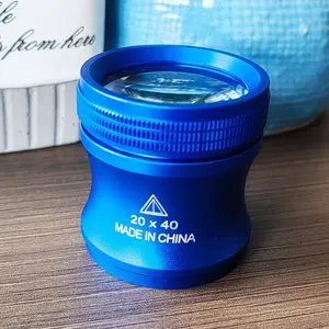 35x Magnification 50mm Handheld Portable Magnifying Glass, Metal Cylinder Loupe, High Power Magnifier for Jewelry, Gemstone, Reading, Collectibles