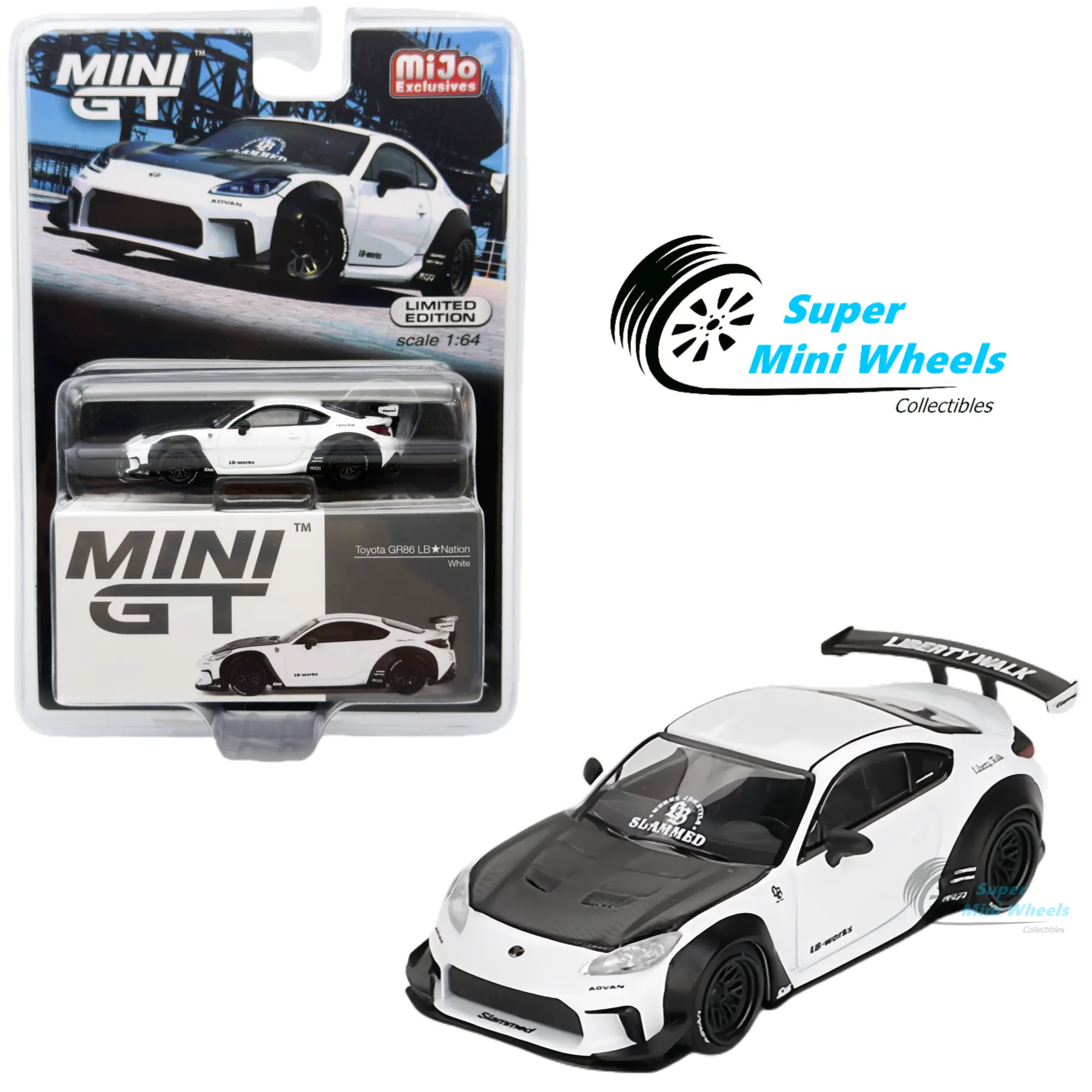 Mini GT 1:64 Toyota GR86 LB-Nation White #769 - Diecast Car