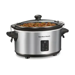 Hamilton Beach Programmable Stay or Go Slow Cooker, 7 Quart Capacity, Silver, 33676