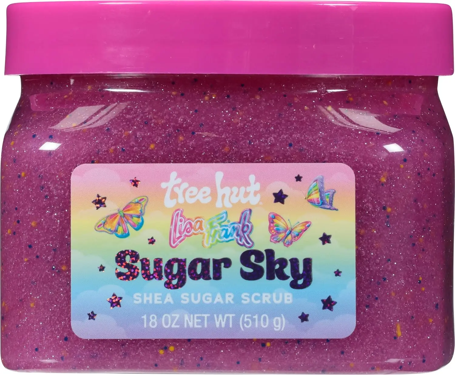 Lisa Frank x Tree Hut Sugar Sky Body Scrub, Exfoliating Sugar Scrub, 18 Oz | Limited Edition Body Exfoliator Exfoliating with Shea Butter & Essential Oils, for All Skin Types, Self Care Gifts for Women