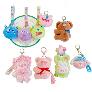 7pcs Cute Cat Plush Keychain Kawaii Cartoon Inspired Cat Bag Charm Car Key Handbag Wallet Charm for Women Christmas Gift  Cute Easter Basket Gift for Girls & Kids, Charm Accessory for Anxiety Relief