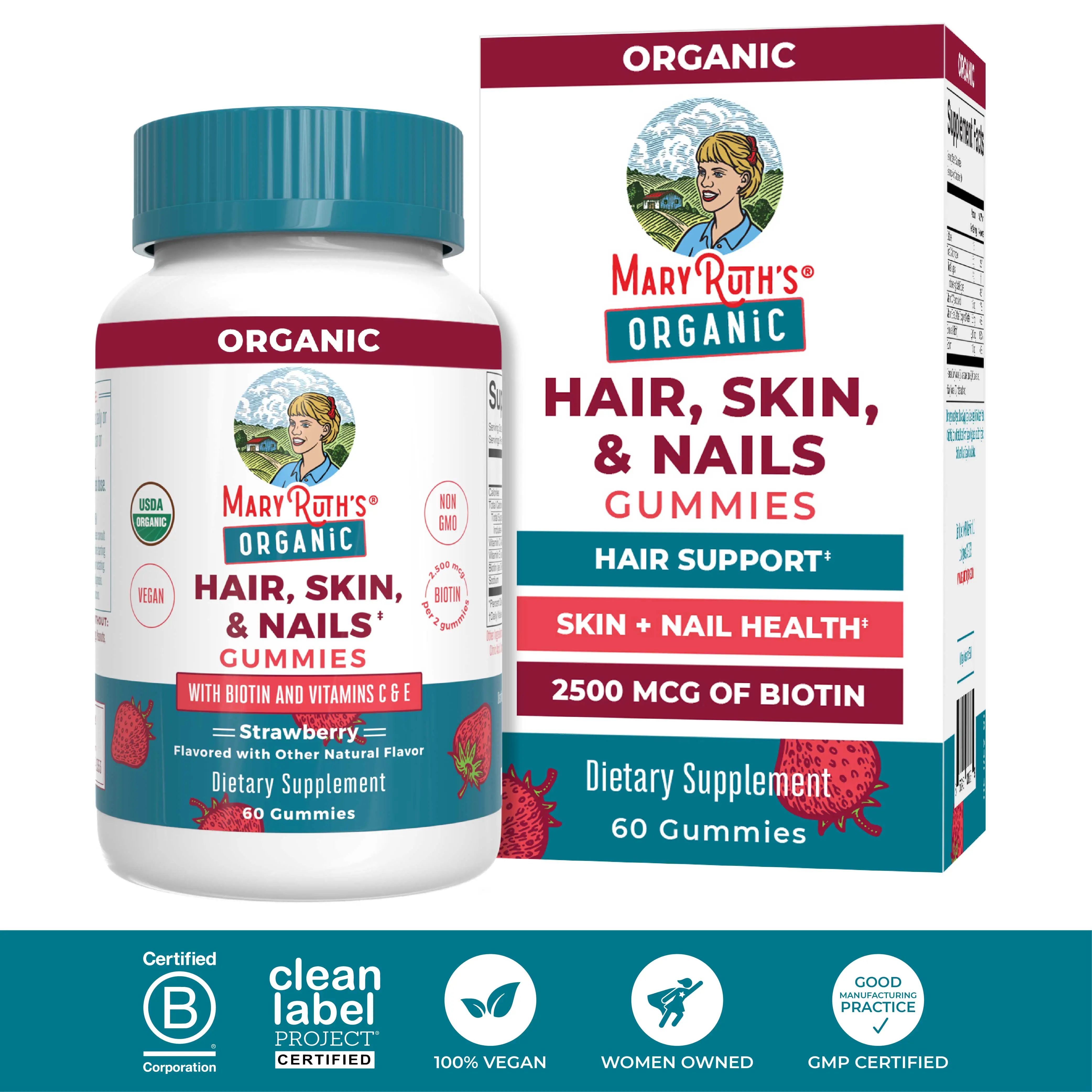 MaryRuth's Hair Skin and Nail Vitamins - Biotin, Vitamin C & Vitamin E - Hair &...